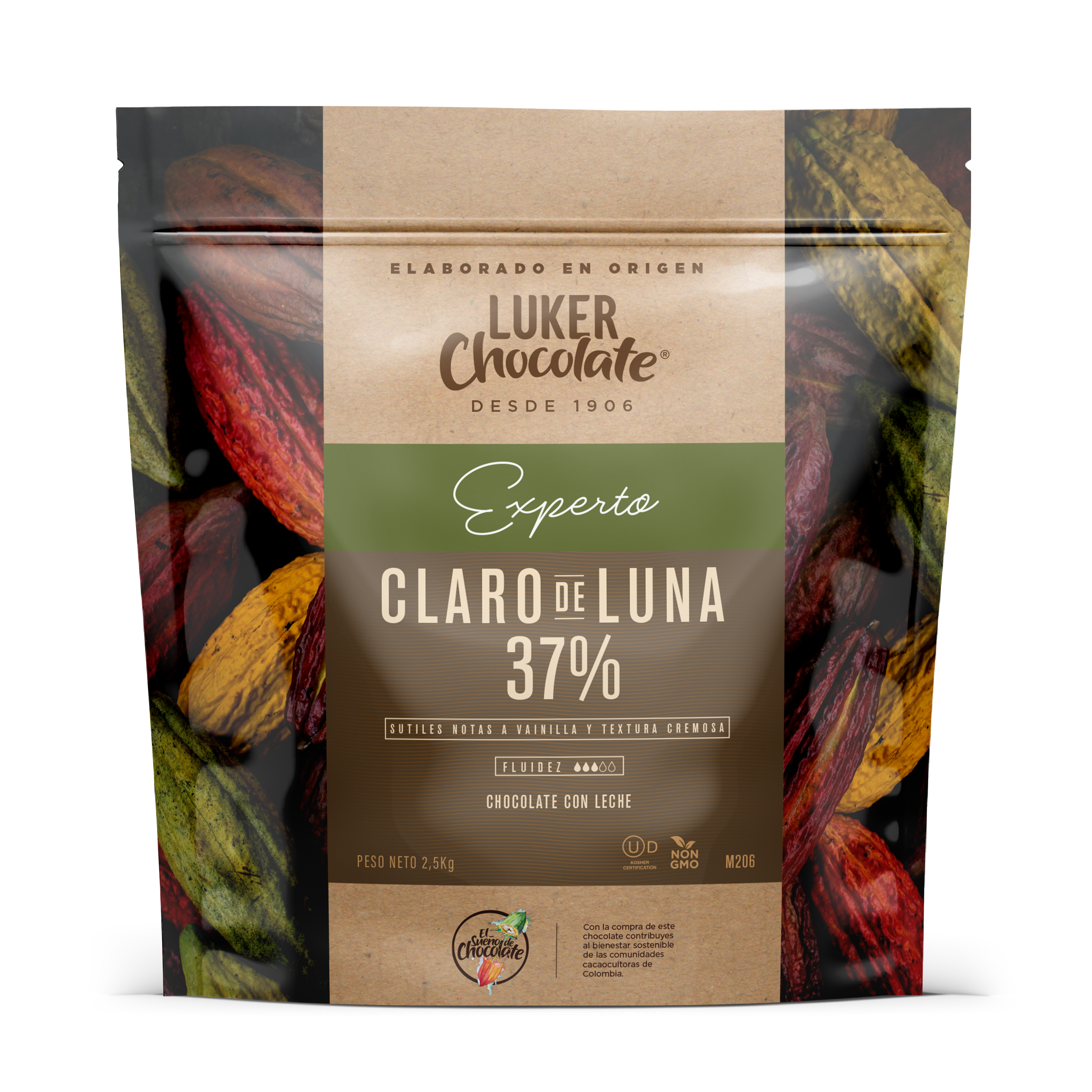 LUKER CHOCOLATE EXPERTO CLARO DE LUNA 37% 2,5 KG