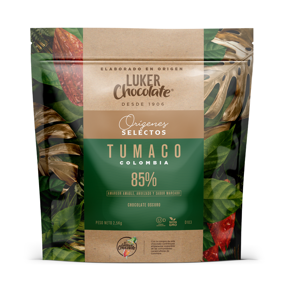 LUKER CHOCOLATE ORÍGENES SELECTOS TUMACO 85% 2,5 KG